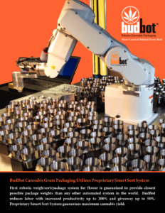 BudBot Robot High Speed Marijuana Weigh and Fill System